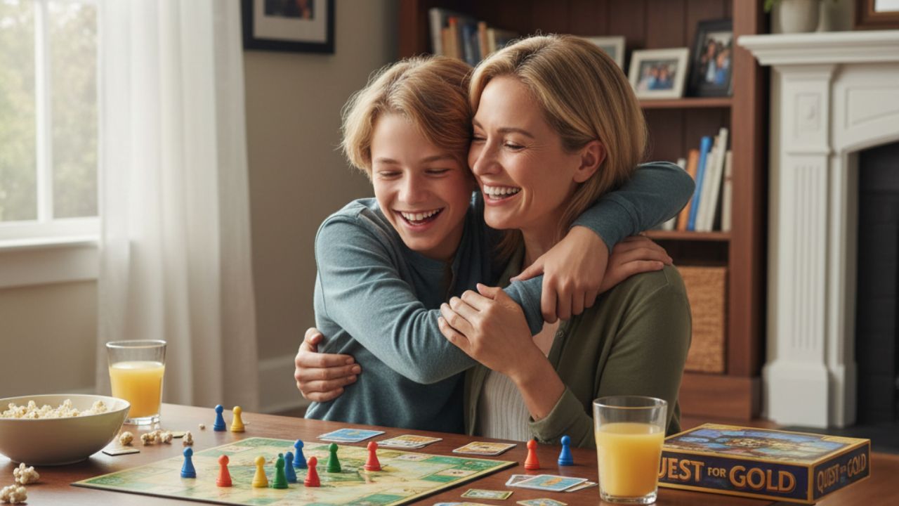 Calm family evening without screen fights